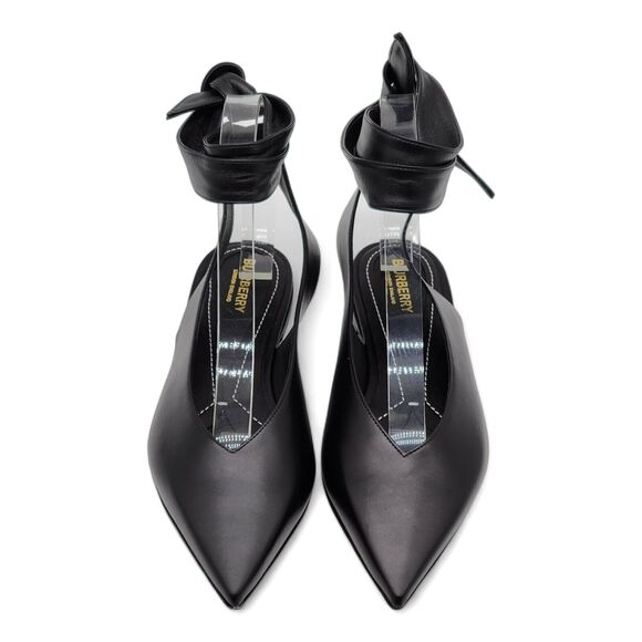 Burberry Howe Leather Slingback Ballet Flats Shoes in Black IT 38.5 US 8.5 $680 - Picture 4 of 8